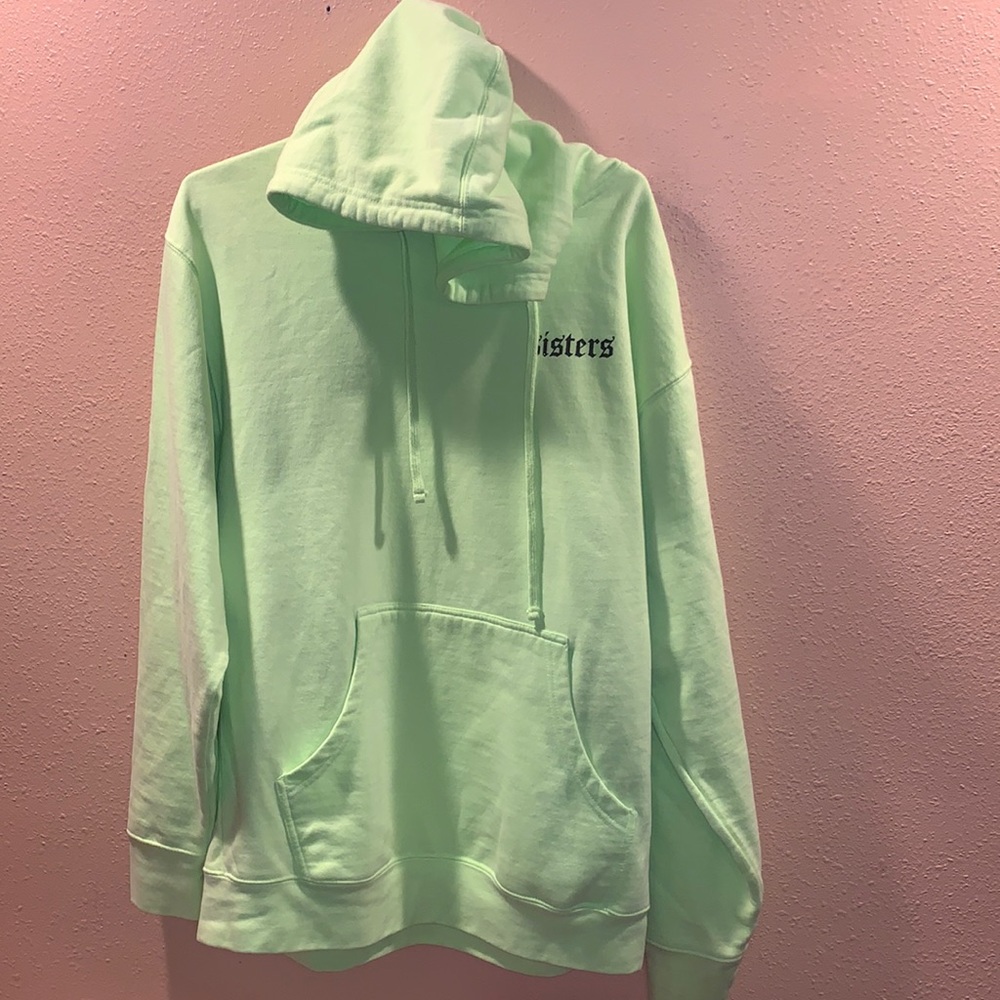 Sisters fluorescent yellow hoodie